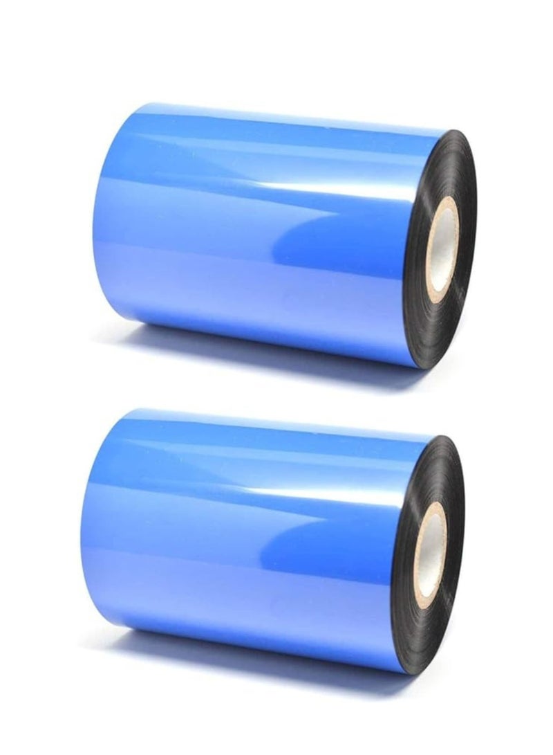 Terabyte شريط شمع لطابعة ملصقات الباركود (42 مم × 450 م، 1 بوصة نواة) عبوة من 2 - Image 1