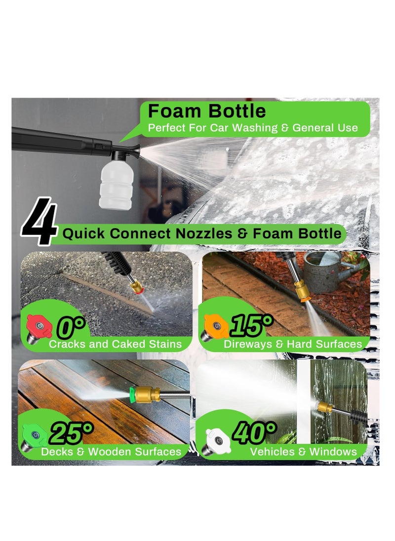 ZLH HITY Electric Pressure Washer, Foam Cannon, 4 Different Pressure Tips, 33ft Pressure Hose, High Pressure Water Power Washer, 3800 PSI 2.4 GPM, for Car, House, Patio, Deck, Fence, Driveways  - Image 2