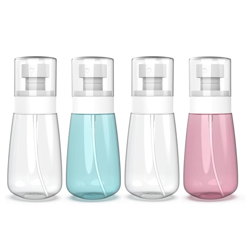 RELANOR Pack 4 Small Spray Bottle Travel Size 2oz60ml Fine Mist Mini Empty Spray Bottles Leak Proof for Toners Face Hair Mist