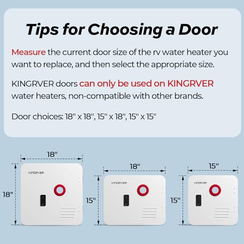 KINGRVER 15 x 18 Inches White Door kit - This Only for KINGRVER RV Tankless Water Heaters without Door, Water Heater not Included, Galvanized Steel - Image 2