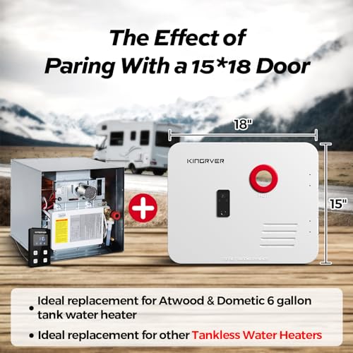 KINGRVER 15 x 18 Inches White Door kit - This Only for KINGRVER RV Tankless Water Heaters without Door, Water Heater not Included, Galvanized Steel - Image 3