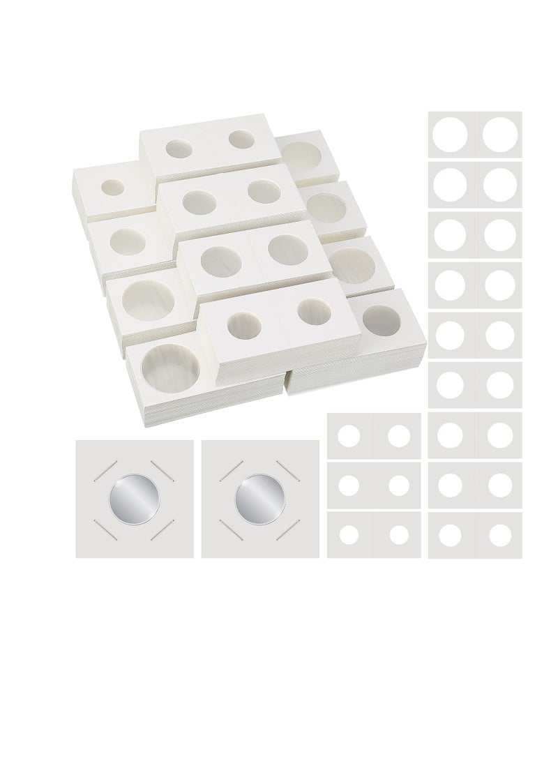 KASTWAVE 1200 Pcs 12 Sizes Coin Holders for Collectors, Cardboard Coins Flips 2 x 2 Coins Sleeves for Coins, Coin Storage Supplies for Dollars, Penny, Quarter Coins Collecting - Image 1