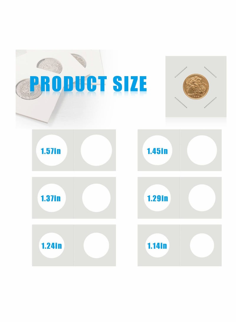KASTWAVE 1200 Pcs 12 Sizes Coin Holders for Collectors, Cardboard Coins Flips 2 x 2 Coins Sleeves for Coins, Coin Storage Supplies for Dollars, Penny, Quarter Coins Collecting - Image 3