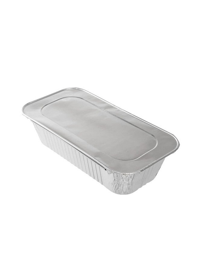 Restaurantware Restaurantware Foil Lux Foil Pan Lids, 25 Oven-Ready, Fits 1/3 Third-Size Steam Table, Silver Aluminum Disposable Baking Pan Lids - Image 2