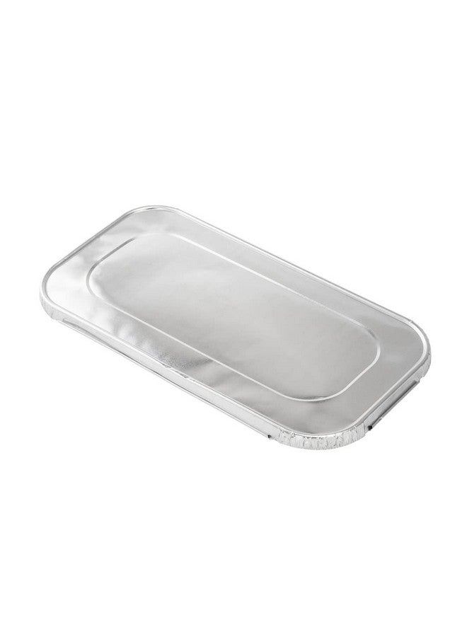 Restaurantware Restaurantware Foil Lux Foil Pan Lids, 25 Oven-Ready, Fits 1/3 Third-Size Steam Table, Silver Aluminum Disposable Baking Pan Lids - Image 1