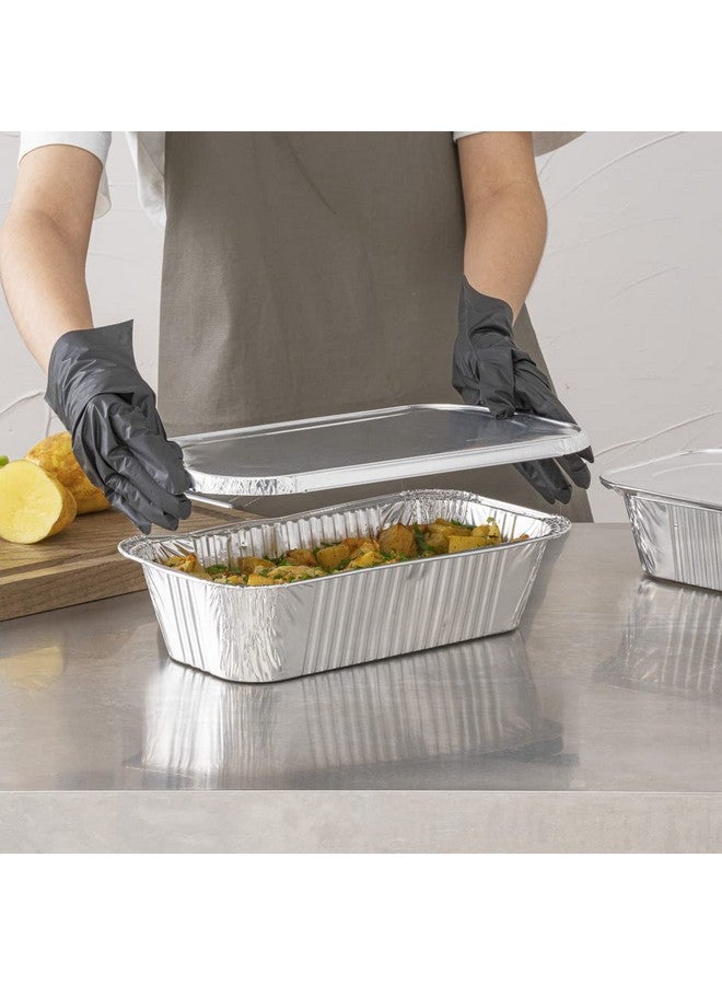 Restaurantware Restaurantware Foil Lux Foil Pan Lids, 25 Oven-Ready, Fits 1/3 Third-Size Steam Table, Silver Aluminum Disposable Baking Pan Lids - Image 3