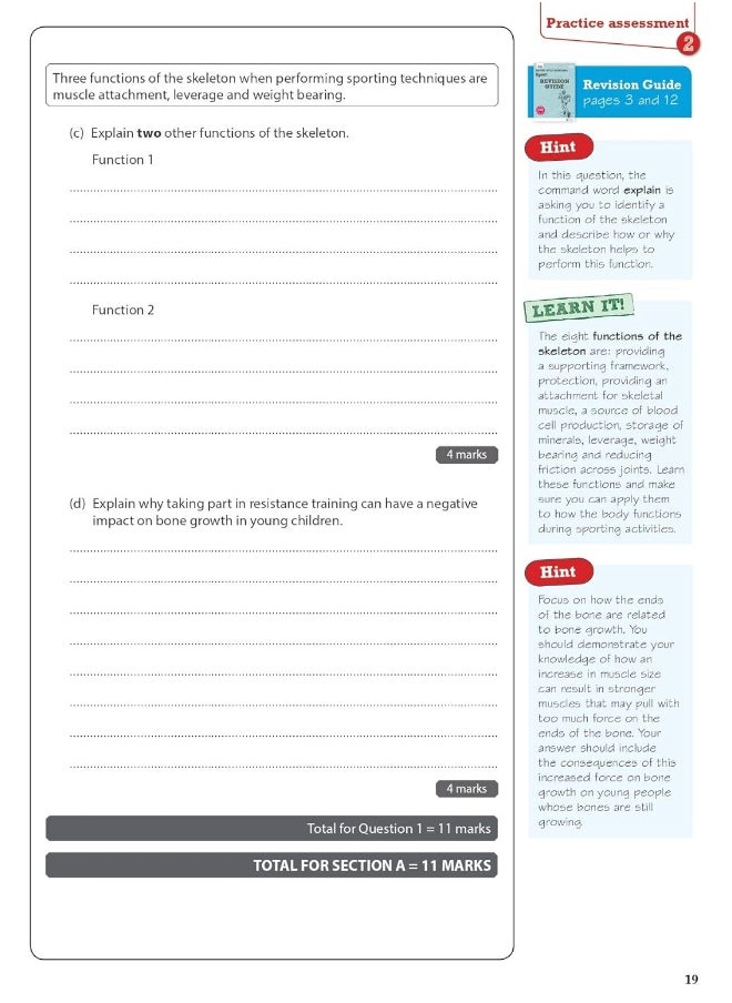 Pearson REVISE BTEC National Sport Practice Assessments Plus U1 - 2023 and 2024 exams and assessments