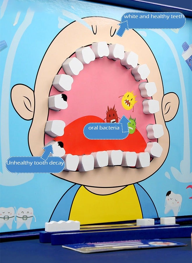 مجموعة ألعاب طبيب الأسنان من  31 قطعة خشبية للأطفال ، مجموعة ألعاب طبيب الأسنان ، ألعاب تعليمية لمرحلة ما قبل المدرسة - Image 4