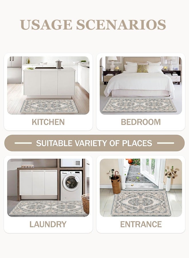 2 PCS Kitchen Floor Mats Rugs Set, Cushion Floor Carpet, Waterproof, Oil Resistant and Anti-Fatigue PU Standing Mat for Kitchen, Floor, Office, Sink, Laundry 45*75CM+45*120CM - Image 4