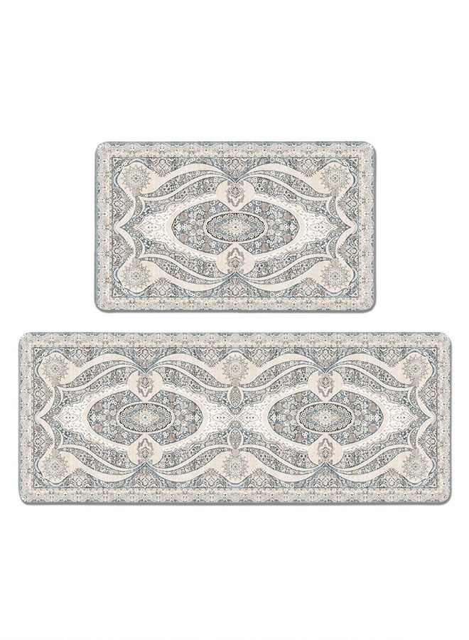 2 PCS Kitchen Floor Mats Rugs Set, Cushion Floor Carpet, Waterproof, Oil Resistant and Anti-Fatigue PU Standing Mat for Kitchen, Floor, Office, Sink, Laundry 45*75CM+45*120CM - Image 1