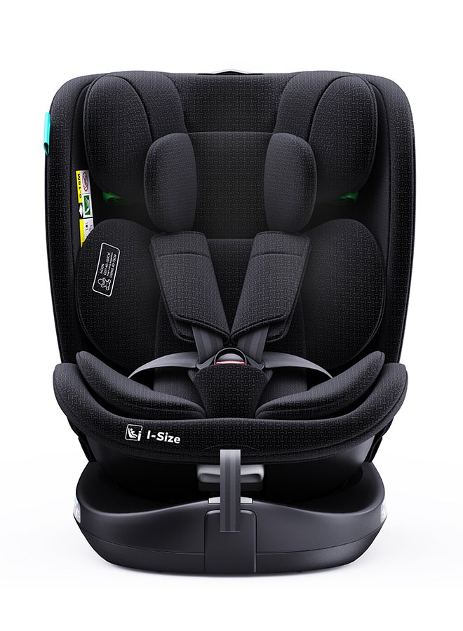 Moon Gyro Pro I-Size 360° Rotating Car Seat W/ Isofix For 40-150Cm (Group 0+,1,2,3) 0M To 12Yr – Black - Image 1