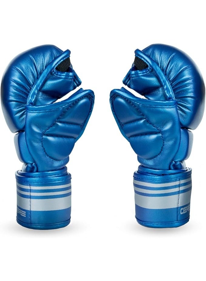 سنابول قفازات سانابول كور MMA للرجال والنساء، ٧ أونصات، فنون قتالية مختلطة MMA، تدريب على السجال والمصارعة، قفازات كيك بوكسينغ مبطنة، أزرق/فضي - Image 4