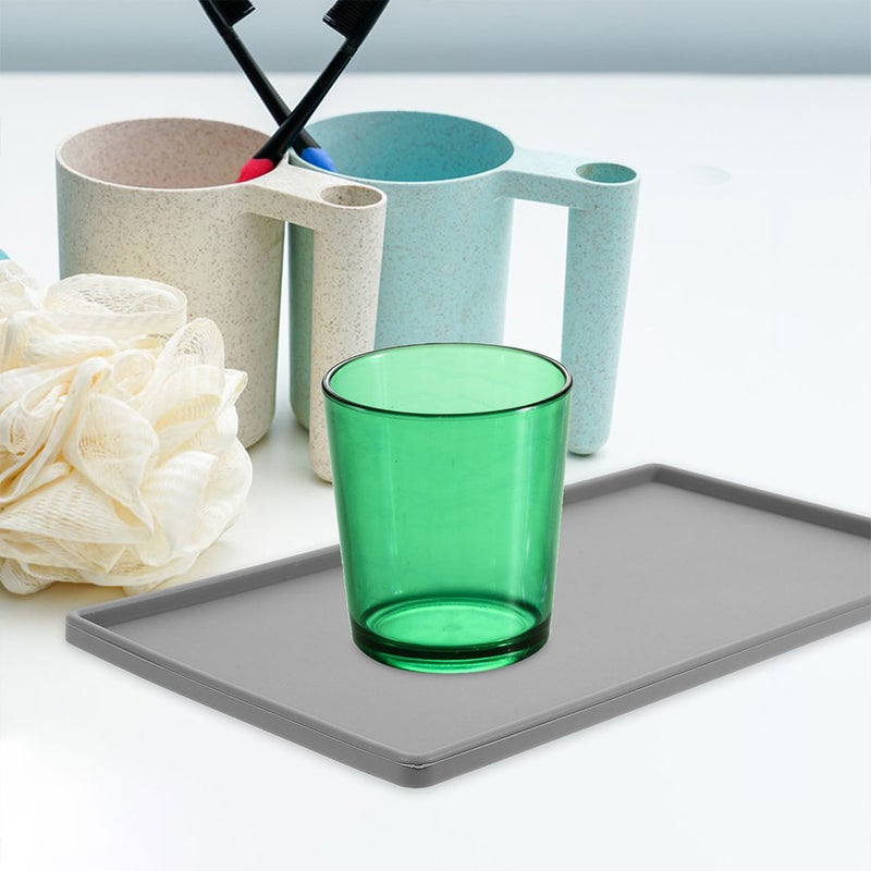 2pcs Silicone Storage Tray Nonslip Storage Plate Coffee Cups Drying Tray for Home Office - Image 4