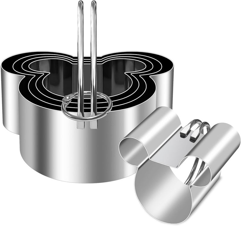ALL-TOP Biscuit Cutters with Handle, Stainless Steel Cookies Cutter, Professional Baking Tools for Sandwich, Scone, Donut (Mouse Shaped…) - Image 1