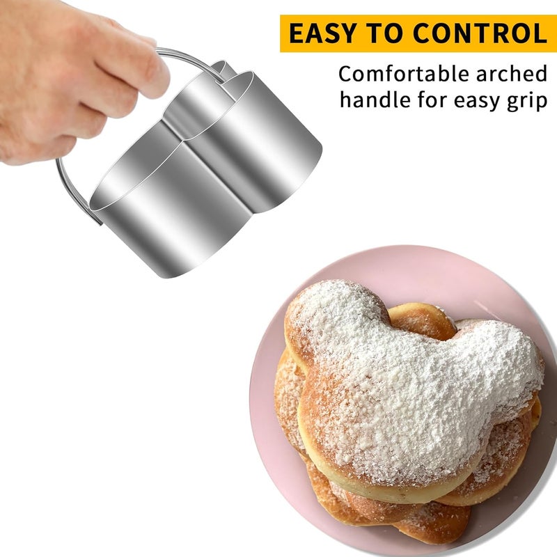 ALL-TOP Biscuit Cutters with Handle, Stainless Steel Cookies Cutter, Professional Baking Tools for Sandwich, Scone, Donut (Mouse Shaped…) - Image 2