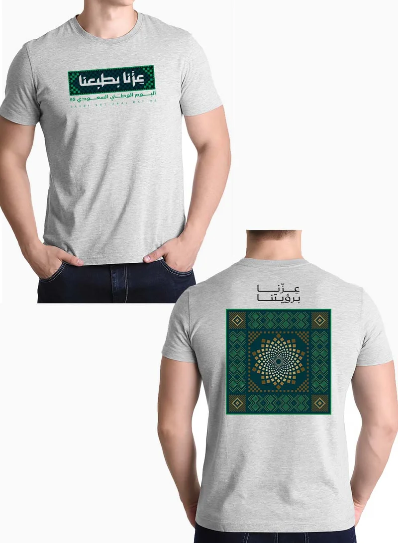 LOWHA Cotton T-Shirt for Saudi National Day with Celebration Phrase Printed on Both Sides