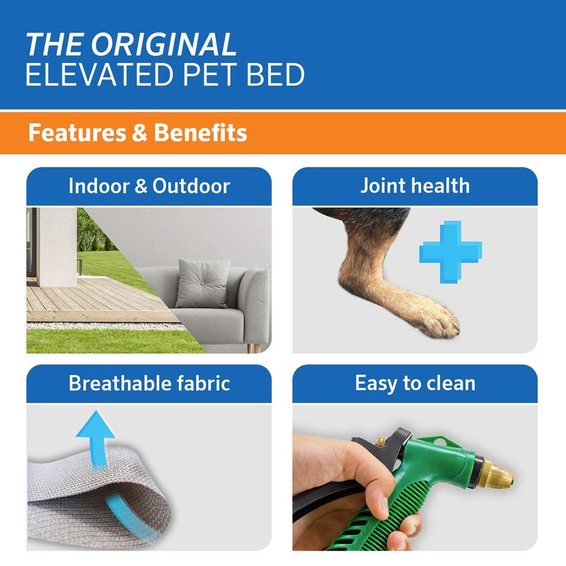 Coolaroo Gale Pacific Coolaroo The Original Cooling Elevated Dog Bed, Indoor and Outdoor, Large, Brunswick Green, 51.00" x 31.50" x 8.00" - Image 3