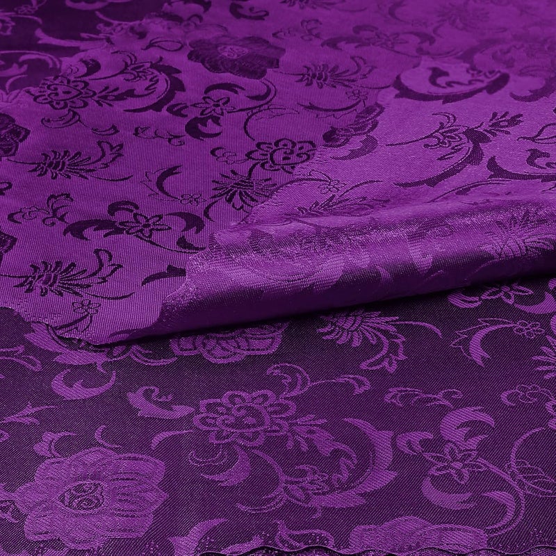Cobedzy 60 Pack Purple Satin Cloth Napkins 17x17 Inch Satin Napkins Damask Cloth Napkins Jacquard Dinner Napkins Luxurious Cloth Napkin for Wedding Banquet Party Restaurant Dinner Decoration - Image 5