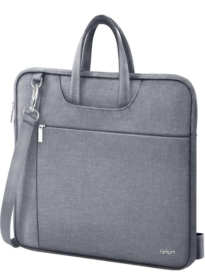 Ferkurn 17 17.3 Inch Laptop Bag Case Women Men Compatible with HP OmniBook Envy Omen Pavilion/LG Gram/Dell Inspiron Precision/Yoga ThinkPad, Carrying Briefcase Messenger Computer Bag 18 inch, Grey - Image 1