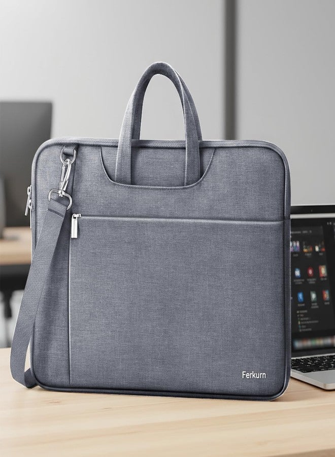 Ferkurn 17 17.3 Inch Laptop Bag Case Women Men Compatible with HP OmniBook Envy Omen Pavilion/LG Gram/Dell Inspiron Precision/Yoga ThinkPad, Carrying Briefcase Messenger Computer Bag 18 inch, Grey - Image 3