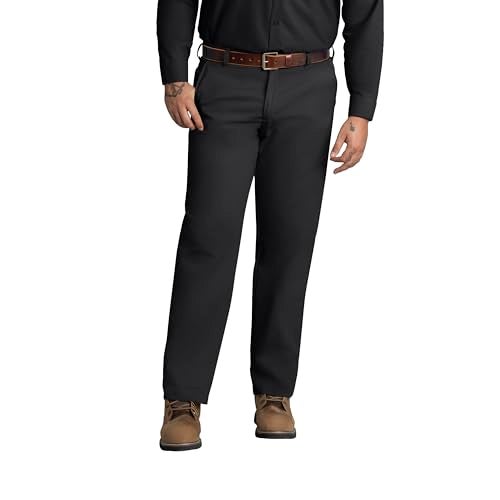 Red Kap Men's Stain Resistant, Flat Front Work Pants, Black, 34W x 32L - Image 1