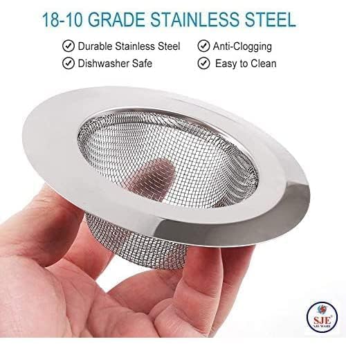 Vipron Stainless Steel Kitchen Sink Strainer, Kitchen Drain Basin Basket Filter Stopper Drainer, Anti-Clog Sink Filter | Rustproof Heavy Duty Drain Cover | Waste Catcher for Sink Bathroom (9.5 CM) - Image 3