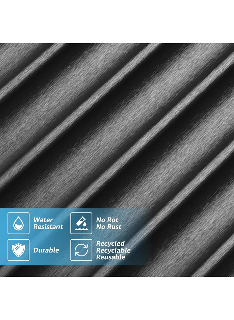 Art3d Art3d 8 Pack 104 x 63 Slat Wall Paneling Glossy Metal Finish WPC Soundproof 3D Wall Panels Wavy Sound Absorbing Panels for Interior Wall Decor Living Room Bedroom  Steel Gray  - Image 4