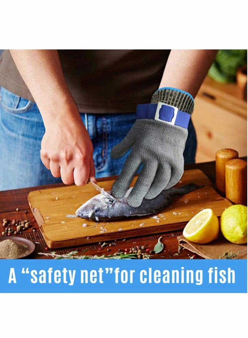 SYOSI Cut Resistant Gloves Stainless Steel Wire Metal Mesh Butcher Safety Work Gloves for Cutting, Slicing Chopping and Peeling - Image 3