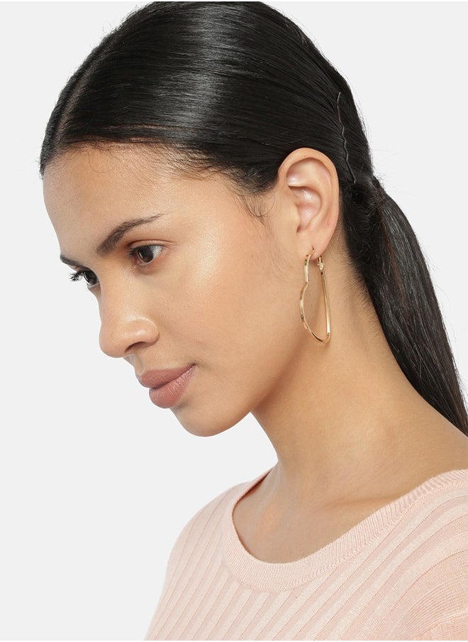 Just Peachy - Just Peachy Gold Toned Earrings for Women & Girls, Ear Bali With 4 Studs for Ladies, Latest Design, 2 Gold-Toned Heart Shaped & White Beads Earrings for Birthdays Gifts, Anniversaries Pack of 6 - Image 1