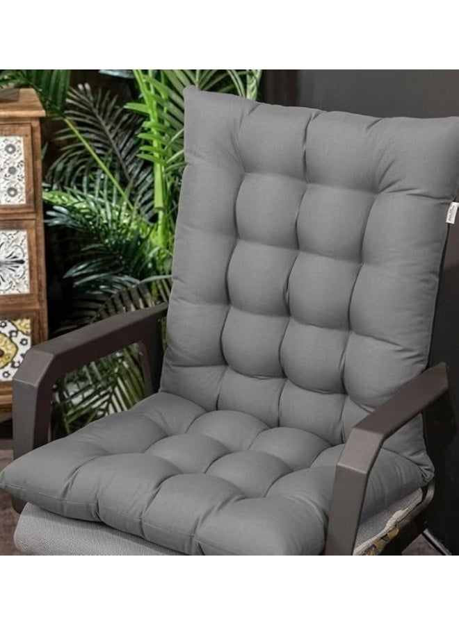 Padded chair cover 45x100 cm – comfortable cushion with a fixed back and base tie, high-density fiber filling and soft HR cotton fabric - Image 1