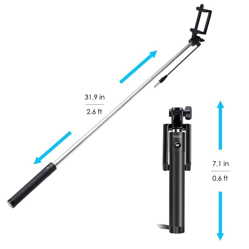 AMBLIC Wired Selfie Stick Compact Portable Pocket Size Selfie Stick with Aux Wired Stick for Photography, Videography, YouTube, for All Smartphones (Random Color of Stick) - Image 4