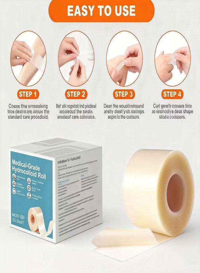 RupeeRise Medical Grade Hydrocolloid Roll, Large Size Pimple Patch Roll, Hydrocolloid Tape for Skin Care, Hydrocolloid Patch for Daily Use, One Roll Pack（150cm/5ft） - Image 2