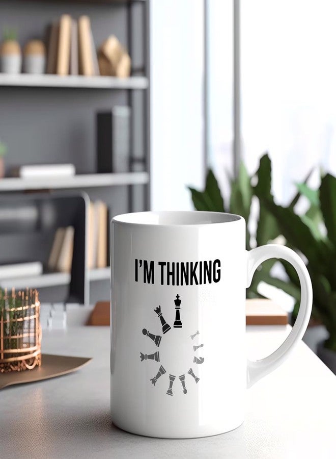 Panvola I’m Thinking Chess Funy Chess Gifts Player Coach Board Game Lover Dad Boyfriend Husband Brother Grandpa Uncle Novelty Drinkware Ceramic Mug 11 oz White - Image 4