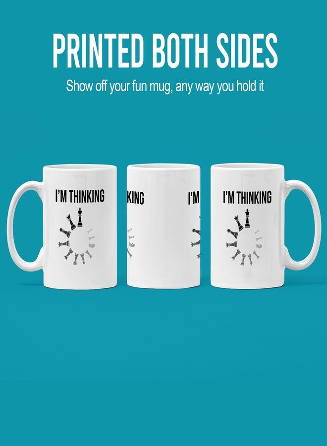Panvola I’m Thinking Chess Funy Chess Gifts Player Coach Board Game Lover Dad Boyfriend Husband Brother Grandpa Uncle Novelty Drinkware Ceramic Mug 11 oz White - Image 3