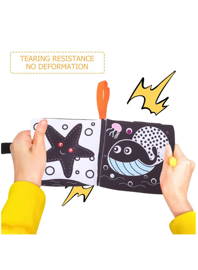 SYOSI Soft Baby Cloth Books My First Bath Books Crinkle Fun Sea Animal Baby Books Early Education Toys for Infant Toddler Kids Children - Image 3