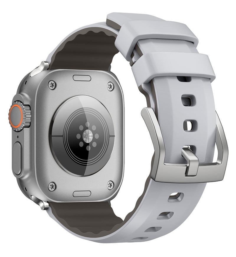 erorex For Apple Watch Series 10 42Mm Two-Color Silicone Watch Band(Grey) - Image 2