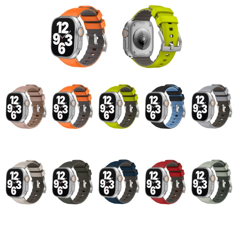 erorex For Apple Watch Series 10 42Mm Two-Color Silicone Watch Band(Grey) - Image 5