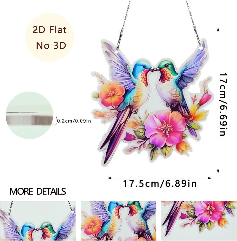 thmnj Hummingbird Ornaments Colorful Window Hanging Decorations Home Wall Decor for Bedroom Patio Indoor Outdoor - Image 2