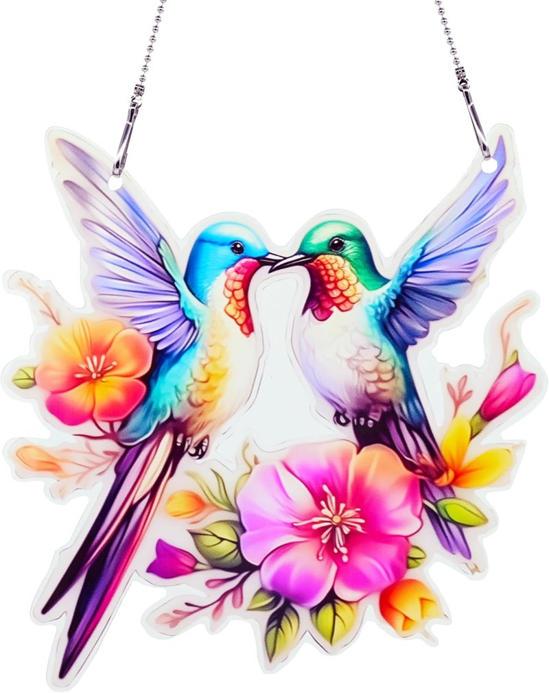 thmnj Hummingbird Ornaments Colorful Window Hanging Decorations Home Wall Decor for Bedroom Patio Indoor Outdoor - Image 1