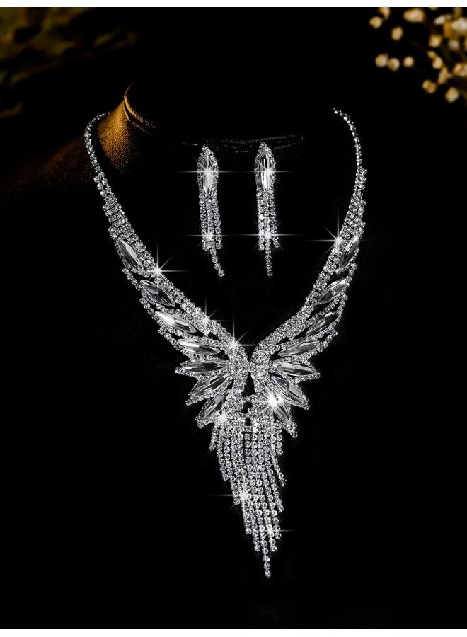 Europe And The United States Necklace Suit Earrings Jewelry Suit Banquet Dress Chain Fashion Joker Bridal Jewelry