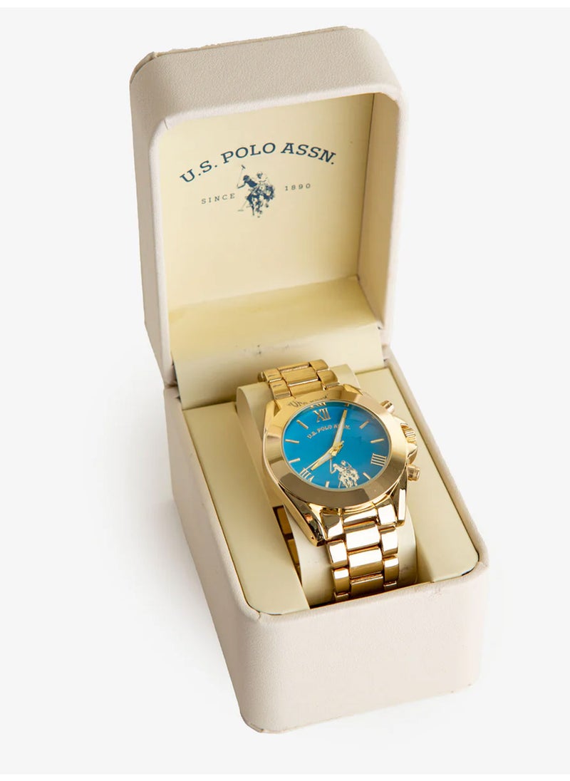 U.S. Polo Assn. Women's Quartz Watch, Analog Display and Gold Plated Strap USC40048  - Image 4