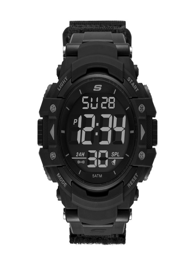 سكيتشرز ساعة سكيتشرز الرجالية الرياضية، كوارتز، مصنوعة من المعدن والبلاستيك، لون أسود (SR1037)، شاشة عرض رقمية - Image 1