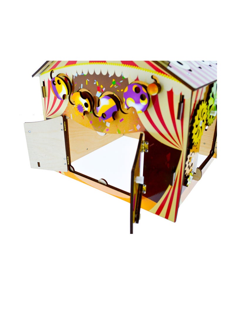 FOFA FOFA Wooden Educational Board - Busy House; Circus — A Magical World Full of Engaging Activities and Educational Games for 3 4 5 Years Old Girls Boys Gifts Travel Toy  - Image 4