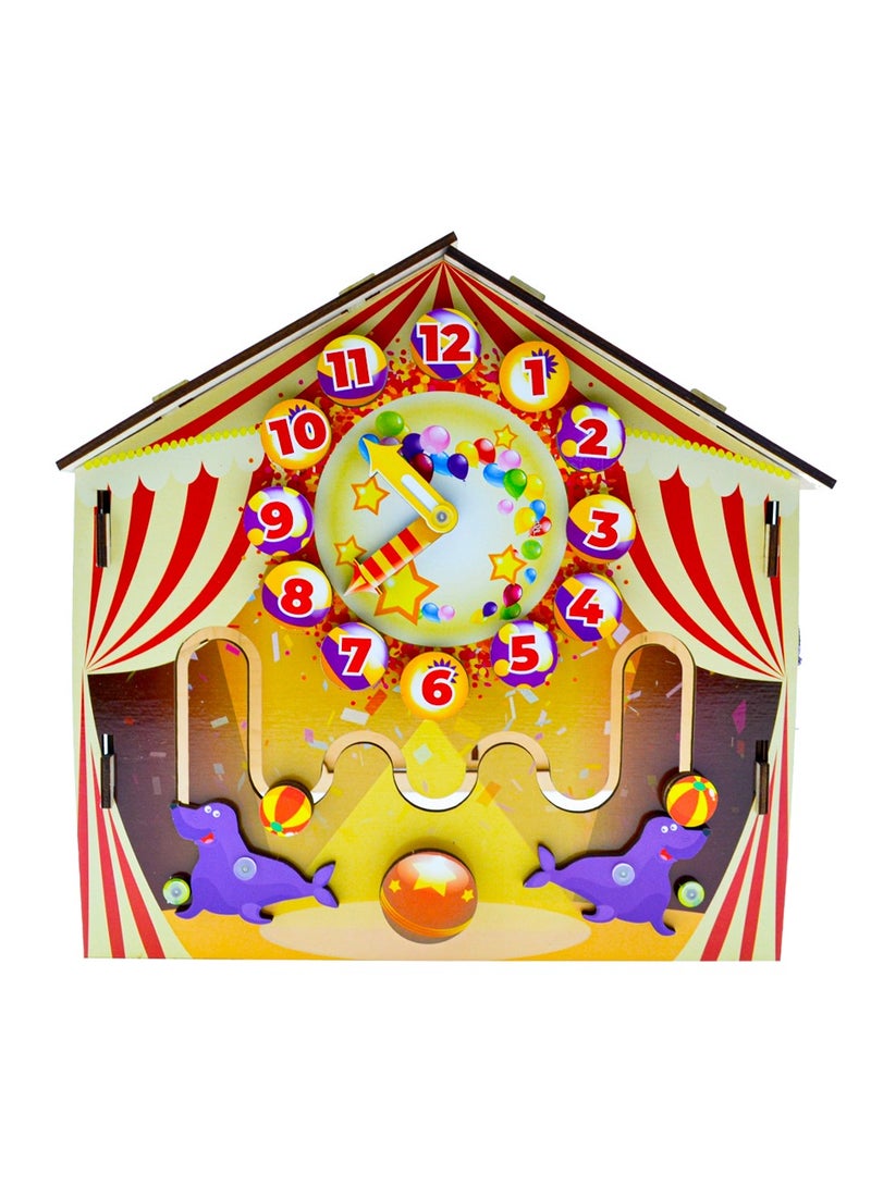 FOFA FOFA Wooden Educational Board - Busy House; Circus — A Magical World Full of Engaging Activities and Educational Games for 3 4 5 Years Old Girls Boys Gifts Travel Toy  - Image 3