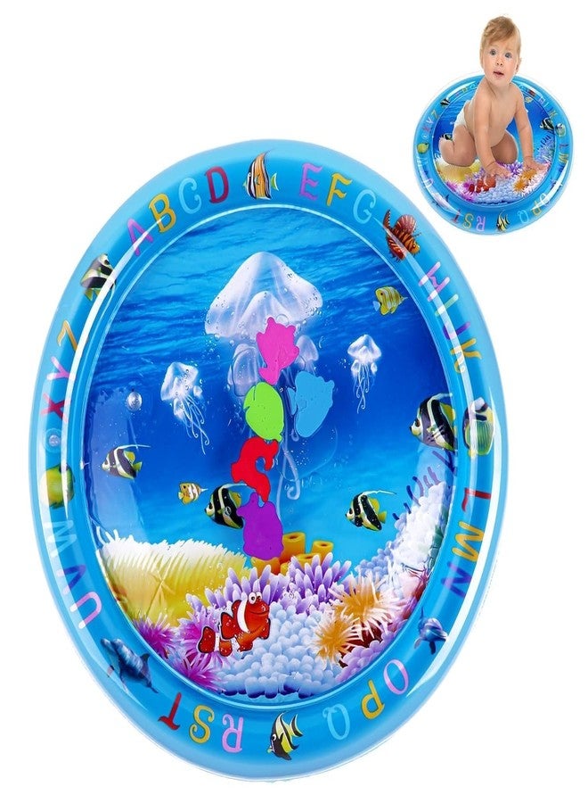 ASOMA Tummy Time Water Mat for Babies - Sensory Play Gym for 6-12 Months - Newborn Baby Essentials - Water-Filled Activity Mat for Early Development - Infant Stimulation & Baby Gift (Round) - Image 1
