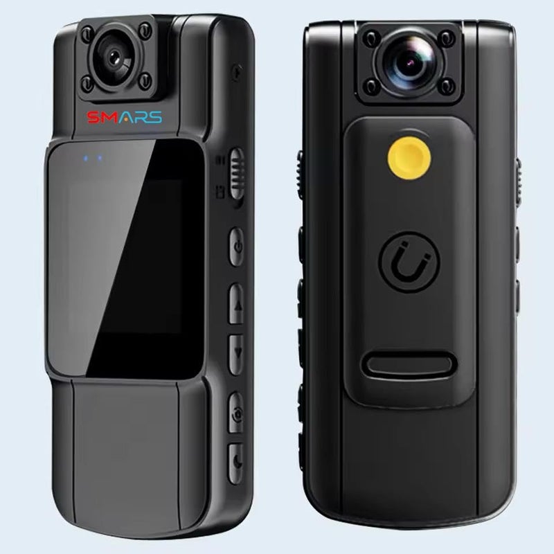 smars 1080P HD WiFi Wearable Body Camera I Police Video Recorder with Night Vision I 180° Adjustable Lens - Image 1