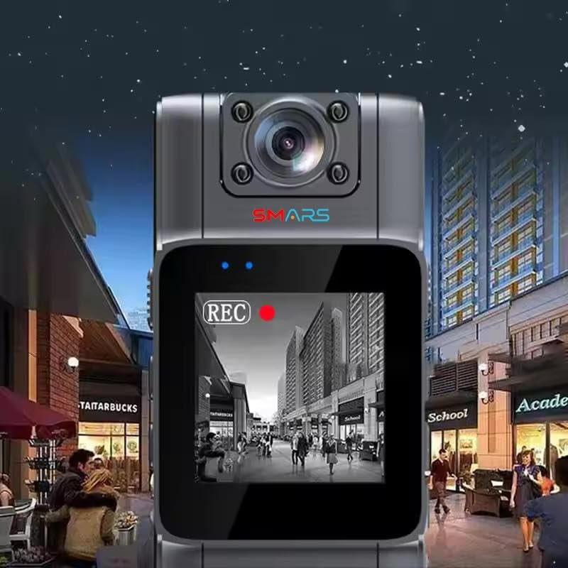 smars 1080P HD WiFi Wearable Body Camera I Police Video Recorder with Night Vision I 180° Adjustable Lens - Image 4