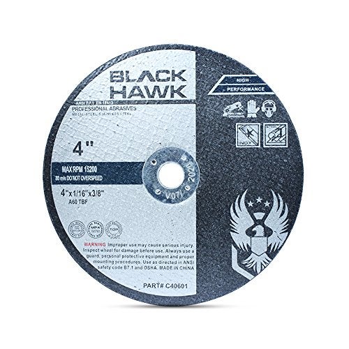 BHA Metal and Stainless Steel Cut Off Wheels for Die Grinders, 4” x 1/16” x 3/8” - 25 Pack - Image 1