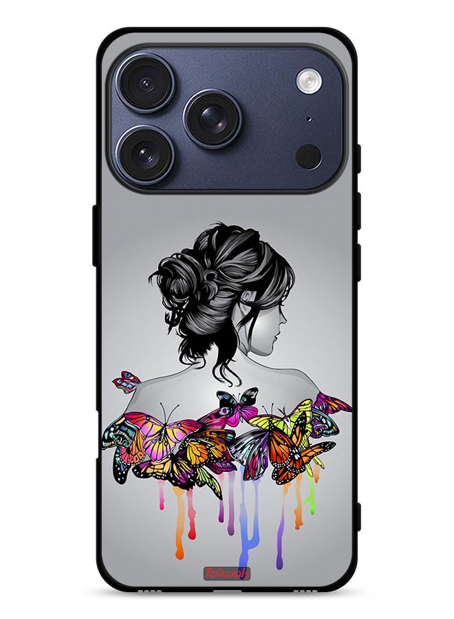 Tolwak Apple iPhone 17 Pro Protective Case Cover Butterflies And Girl Abstract Art - Image 1