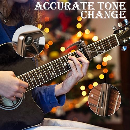 TecoKart® Guitar Capo with 5Pcs Picks, 3 in 1 Zinc Alloy Capo for Ukulele, Acoustic and Electric Guitars, Guitar Accessories for Clear Sound and Fret Protection - Image 5